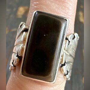 Vintage OTTO Sterling Silver Navajo Onyx Ring
